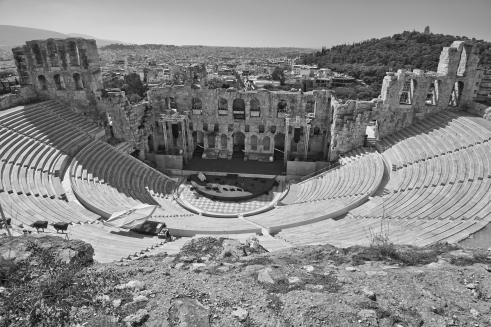 ancient theatre under Acropolis of Athens, Greece